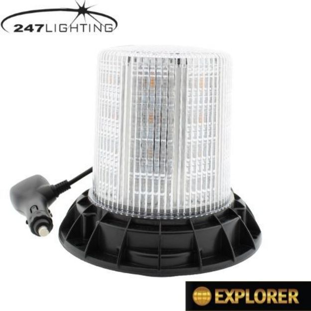 Picture of Amber LED Clear Lens Magnetic Explorer Beacon